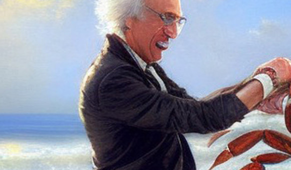 Larry David fights a crab