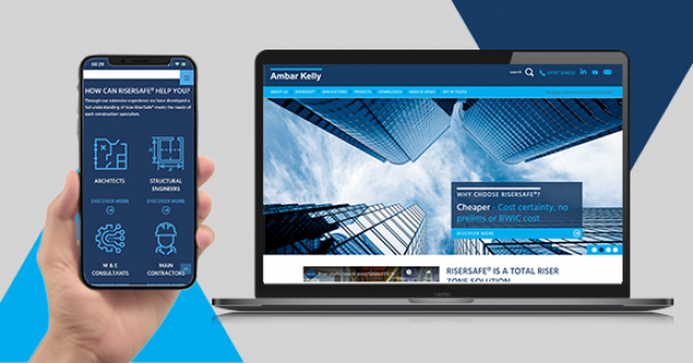Desktop and mobile visuals of manufacturer, Ambar Kelly's new website