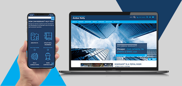 Desktop and mobile visuals of manufacturer, Ambar Kelly's new website