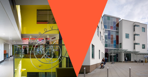 Exterior shot and Interior of health services building