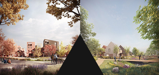 CGI images of Eddeva Park, a proposed housing development by This Land in Cambridge