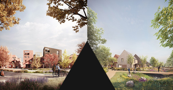 CGI images of Eddeva Park, a proposed housing development by This Land in Cambridge