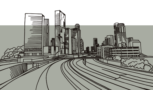 Roads and bridges to depict infrastructure