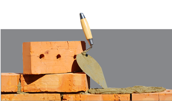 Bricks, mortar, wood, tiles and other construction materials