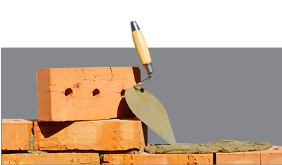 Bricks, mortar, wood, tiles and other construction materials